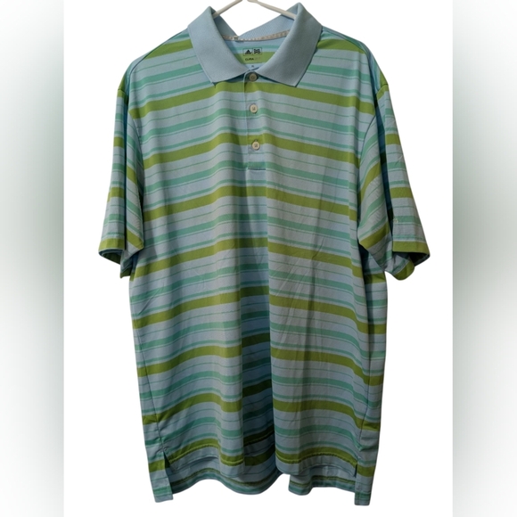 Adidas Climalite Green and Blue Polo Shirt - Picture 1 of 4